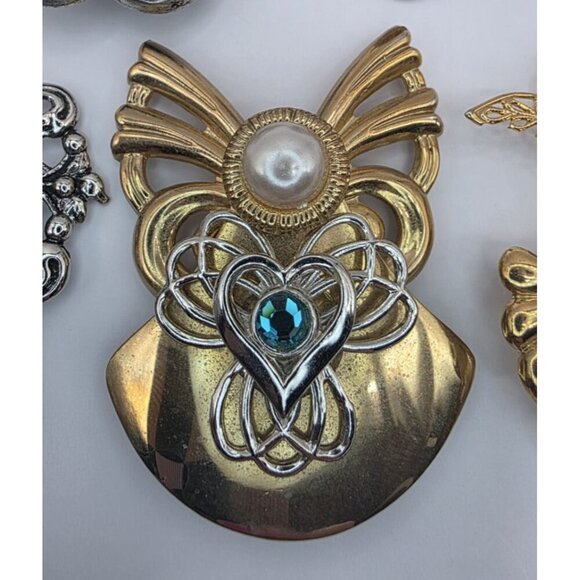 Jane AOL Guardian Angel Pin Brooches Silver & Gold Tone Faux Pearl Lot of 5 Xmas - Picture 5 of 15